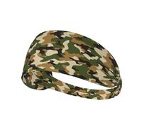 Camouflage Vert Classique Unisexe Headband Large Bandeau Cheveux Élastique Serre Tete pour Yoga Jogging Tennis