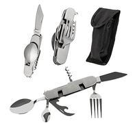 CAMP ACTIVE CampActive Couverts de camping pliables 6 en 1 avec sac de ceinture | Décapsuleur | Tire-bouchon