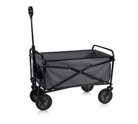 Camp Active Chariot de Plage Pliable - Pliable jusqu'à 70kg - pour Camping et Festivals - Tout Terrain Réglable en Hauteur - 82 x 52 x 63 cm - Noir