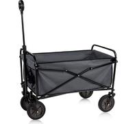 Camp Active Chariot de Plage Pliable - Chariot Pliable jusqu'à 70kg - Chariot à la Plage pour Camping et Festivals - Chariot Tout Terrain Réglable en Hauteur - Chariot de Plage 82 x 52 x 63 cm - Noir