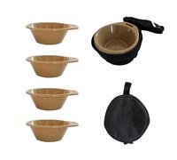 Camp Bowl Set - 4-Piece Stackable Rice Bowls With Storage Bag, Lightweight Portable Tableware For Travel, Hiking, Camping, Picnic, Outdoor & Indoor Use, Easy Carry With Backpack Hook, Microwave & Heat