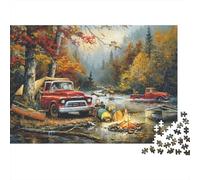 Camp Camion d'automne Puzzle 1000 Pièces Educa Jouet Cadeau Unique De l'art De La Décoration intéressant Jeu Éducatif Challenge Toy Adultes & Enfants des 14 Ans 38x26cm/1000pcs