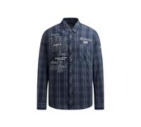 Camp David Chemise à carreaux pour homme avec imprimés, patchs et broderies, Blue Shades, XXL