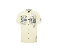 CAMP DAVID Chemise 'Beach Life' bleu-gris / jaune pastel / noir / blanc, Taille M