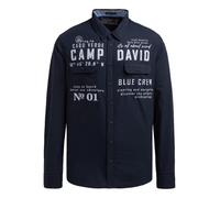 CAMP DAVID Chemise bleu marine / blanc, Taille M