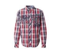 CAMP DAVID Chemise 'Heli Flight' marine / gris / rouge, Taille M