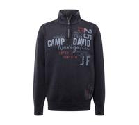 CAMP DAVID Pull-over bleu fumé / bleu nuit / rouge, Taille M