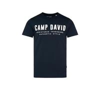 Camp David T-shirt avec logo basique pour homme, col rond, 100 % coton, coupe régulière, plusieurs couleurs, Bleu marine, XL