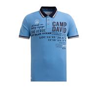 CAMP DAVID T-Shirt bleu / bleu marine / blanc, Taille S