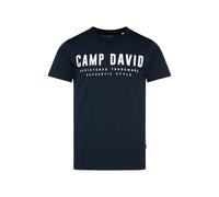 Camp David T-shirt avec logo basique pour homme, col rond, 100 % coton, coupe régulière, plusieurs couleurs, Bleu marine, XL