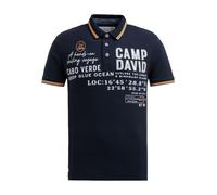 CAMP DAVID T-Shirt bleu marine / orange clair / blanc, Taille L