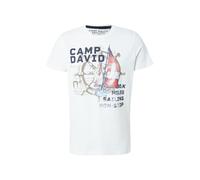 CAMP DAVID T-Shirt bleu nuit / marron / rouge orangé / blanc cassé, Taille S