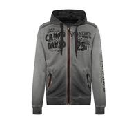 CAMP DAVID Veste de survêtement 'Land Of Legends' gris / lie de vin / noir, Taille S