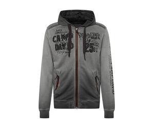 CAMP DAVID Veste de survêtement 'Land Of Legends' gris / lie de vin / noir, Taille S