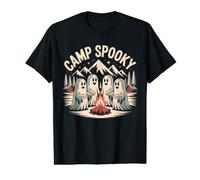 Camp Fantôme Effrayant Feu de Camp Halloween Camping de Montagne T-Shirt Graphique avec Valeur
