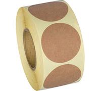 Camp Galaxy Lot de 500 autocollants ronds vierges en papier kraft marron naturel de 3,8 cm pour propriétaires de magasin, artisanat, organisation, étiquettes de bocaux et de conserves, étiquettes de