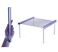 CAMP' GRILL-Barbecue portable, compact, durable, pratique et léger. Mini grille de poche idéale pour camping, randonnées, pique-nique, voyages, festivals et bushcraft Silver