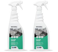 Camp Inox Brill, Nettoyant Polissant et Protecteur pour Surfaces en Acier Poli et Satiné, Anticalcaire, Agréablement Parfumé, 750ml (Lot de 2)
