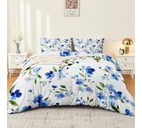 Campagne Française Fleurs Petites Fleurs Parure de Lit 140 x 200 cm, Pastoral Classique Housse de Couette, Blanc Doux Microfibre Literie avec Fermeture Éclair et 1 Taie d'oreiller 65 x 65cm