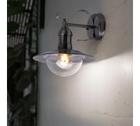 Lampe d'extérieur en acier inoxydable applique extérieure E27 lampe de patio extérieur applique murale argent, plastique, 1x douille E27, L x H x P 24 x 25,6 x 27,2 cm