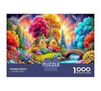 Campagne Montagnarde 1000 Pc Carton Premium Vallée Arc-en-Ciel Pack Puzzle Familles Amateurs Jeu Familial Stimulant Décoration Intérieure Idée Cadeau Attentionnée 70x50cm/1000pcs