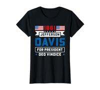 Campagne présidentielle de la Guerre Civile de Jefferson Davis 1861 T-Shirt Graphique avec Valeur, Femme, Noir, XS