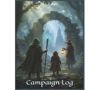 Campaign Log: Ten separate logs for multi-campaign play, character, party, NPC, creature, session, adventure, quest, combat, initiative, loot, and treasure sections, plus extra sheets for notes.
