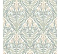 Campanule Muriva Papier M66124 Sauge Élégant Vinyle Géométrique Art Déco Leaves