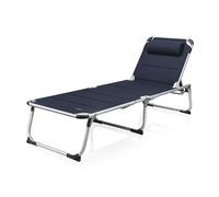 Campart BE-0637 Chaise longue - Revêtement en polyester 600D - Lit de voyage pliable