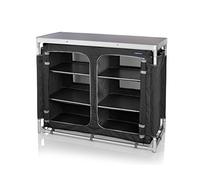Campart Cuisine de Camping Madrid - 6 Compartiments - Montage Facile & Sac de Transport - Armature en Aluminium & housse en polyester, 6 Étagères, Anthracite