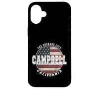 Campbell Californie Drapeau américain Vintage Coque pour iPhone 16 Plus