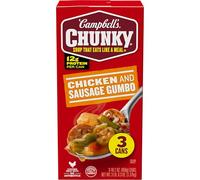 Campbell's Gumbo pour soupe, poulet et saucisse, lot de 3 boîtes de 476,4 g