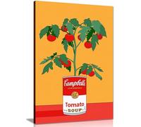 Campbells Impression sur toile encadrée Motif plante de tomate Soupe rétro 61 x 41 cm
