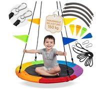 Campela Balançoire Nid d’Oiseau Extérieure 110 cm - Hauteur réglable 170 cm, Charge 150 kg - Siège Confortable et Facile à Monter pour Jardin, Balcon et Aire de Jeux