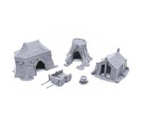 Campement - Terrain DND compatible avec Donjons et Dragons, Warhammer 40k, jeu de guerre miniature 28 mm, RPG de table, paysage de jeu de guerre