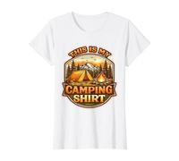 Camper Camp Lover Outdoor Nature Forest This is My Camping T-Shirt Graphique avec Valeur, Femme, Blanc, S
