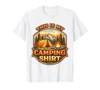 Camper Camp Lover Outdoor Nature Forest This is My Camping T-Shirt Graphique avec Valeur, Homme, Blanc, M