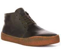 CAMPER Peu Terreno Crêpe Semelle Lacet Cuir Bottes Hommes Vert Foncé UK 6 - 12