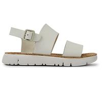 Camper Women's Oruga K201038 Flat Sandal, White Natural 010, 38 EU