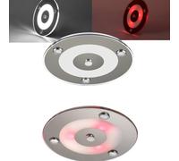 camperxlite 2 Pièces 100mm Plafonnier LED 12V Camping-Car, 3W Rotondité LED Eclairage Réglable Lamp 24V avec éclairage Rouge pour Autocaravane Remorque Voiture Camion Yacht (5000K)