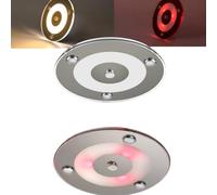 camperxlite 2 Pièces 100mm Plafonnier LED 12V Camping-Car, 3W Rotondité LED Eclairage Réglable Lamp 24V avec éclairage Rouge pour Autocaravane Remorque Voiture Camion Yacht (3000K)