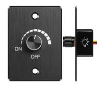 CamperXlite 6A Variateur 12V Camping-car, 24V PWM Rotatif LED Interrupteurs Panneau en Aluminium pour Caravanes, Bateaus, Remorques, Camions et 12VCC Lumières LED Dimmable, Incandescences, Halogènes