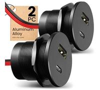 CamperXlite Aluminium Prise USB C 12V pour Camping-Car, Double Port Chargeur PD 30W & QC 18W Prise de Chargeur de Voiture, Montage Encastré pour Caravane Bateaux Remorque Truck Van Camion 2 Pièces