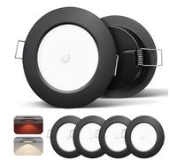 camperxlite Lot de 4 Spot LED 12V Camping-car, 2,5W Spot Encastrable 24V avec Lumière Rouge, Ø60-65mm Découper pour Remorque, Camion, Bateau, Cuisine, Caravane, Yacht, Armoire, Buffet, Vitrine, 3000K