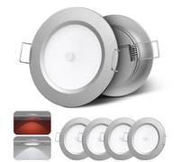 camperxlite Lot de 4 Spot LED 12V Camping-car, 2,5W Spot Encastrable 24V avec Lumière Rouge, Ø60-65mm Découper pour Remorque, Camion, Bateau, Cuisine, Caravane, Yacht, Armoire, Buffet, Vitrine, 5000K
