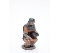 Campesina Agachada Figuras de Acciones Cotidianas |Figuras de Belén |Serie 11cm| Diseñadas por José Luis Mayo |Decoración Navideña |Nacimiento
