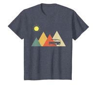 Campeur Van La Vie - Vanlife T-Shirt, Enfant, Bleu Chiné, 4 Ans
