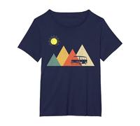 Campeur Van La Vie - Vanlife T-Shirt, Femme Grandes Tailles, Bleu Marine, 4X