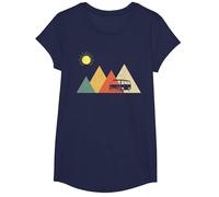 Campeur Van La Vie - Vanlife T-Shirt, Fille, Bleu Marine, M