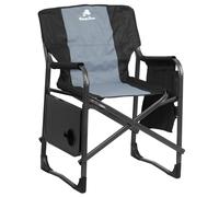 CampFeuer Chaise de camping pliable | Chaise de pêche avec table pliable, chaise de pêche, chaise de jardin, chaise de plage, fauteuil pliant, fauteuil de camping, chaise de festival (gris)